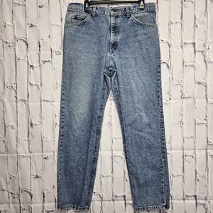 Vintage LEE Riders Made in‎ USA Jeans Sz 36x32 Stone Wash Blue Denim Mens Casual